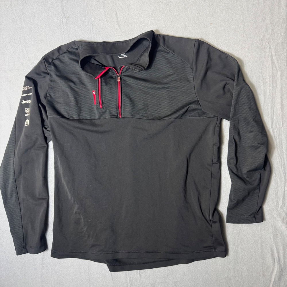Adidas Golf Climalite Mens XL 1/4 Zip Pullover Black Jeep Dodge Mopar Logo
